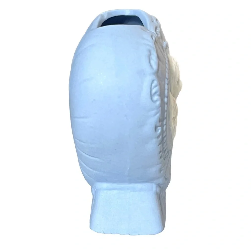 Ceramic Heart Angel Vase Blue/White